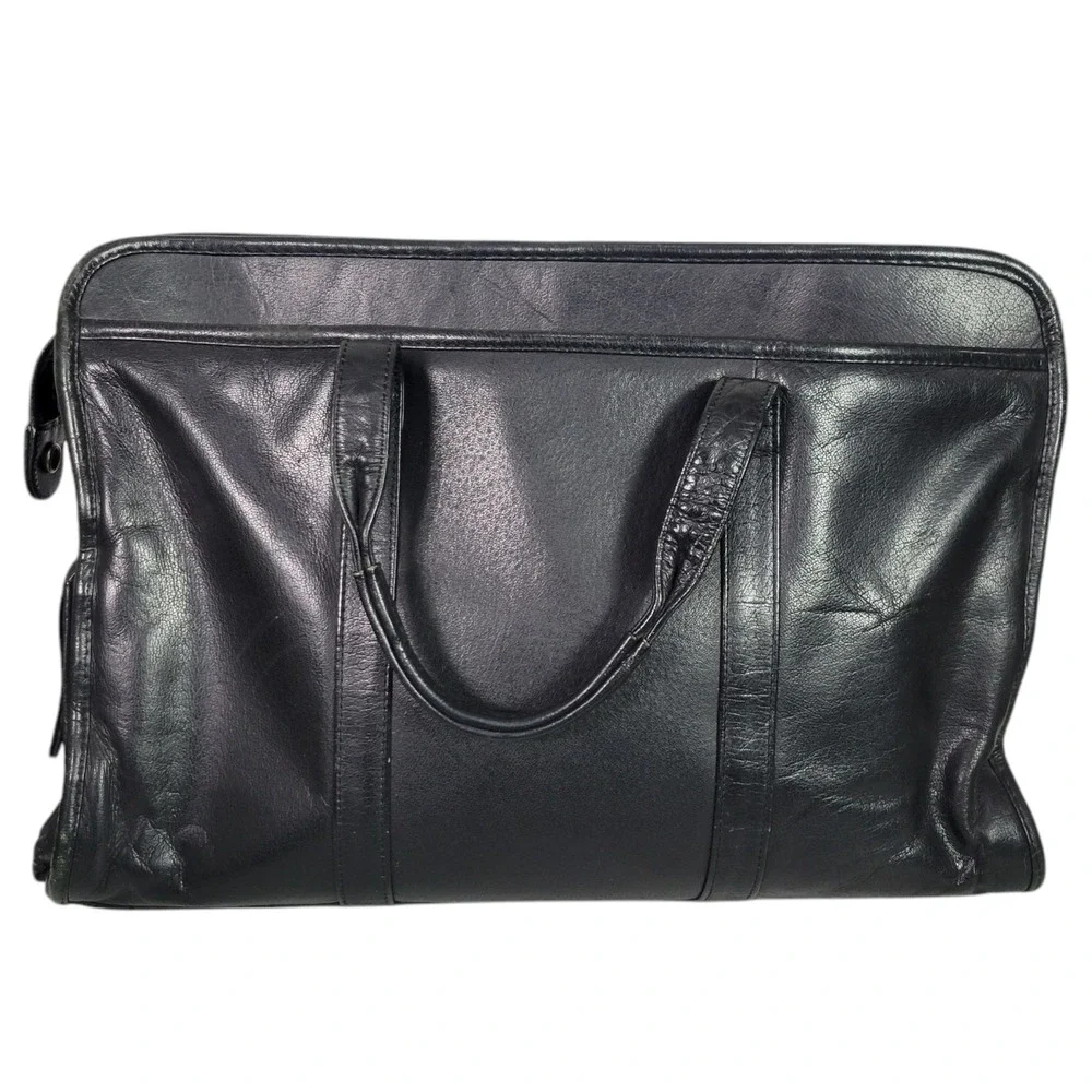 Vintage Wilsons Leather Briefcase Black Bag Laptop Commuter Documents Messenger
